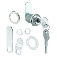 Prime-Line Products Defender U 9943 (Keyed Different) Cabinet Lock - Secure Important Files and Drawers, 7/8", Diecast Stainless Steel, Fits on 9/16" Max Panel Thickness