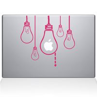 The Decal Guru 0190-MAC-13A-BG Idea Light Bulbs Vinyl Sticker, 13" MacBook Air, Pink