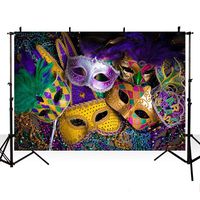 MEHOFOTO 8x6ft Mardi Gras Photo Studio Booth Background Banner Halloween Mask Masquerade Prom Dance Birthday Party Decoration Backdrops for Photography