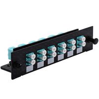 LC Fiber Adapter for Fiber Patch Panel, Loaded w/6 LC UPC Duplex OM3/OM4 Multimode Aqua - LGX Footprint