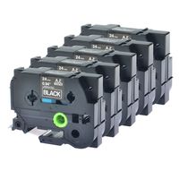 GREENCYCLE Pack of 5 Compatible for Brother Laminated Label Tape Labeling Cassette White on Black 24 mm x 8 m 1'' 26.2ft TZe355 TZ-355 TZe-355 TZ355 TZe TZ 355 P-Touch PT2430PC PT-P700 PT-P750W