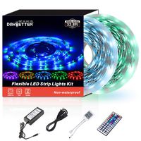 Led Strip Lights 32.8ft 10m 600LEDs Non Waterproof Flexible Color Changing RGB SMD 3528 LED Strip Light Kit with 44 Keys IR Remote Controller and 12V Power Supply NO White Color