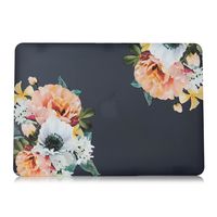 Greest Ultra Slim Soft-Touch Plastic Hard Shell Case Snap-On Top&Bottom Hard Cover Case for Apple New MacBook Pro 13" 13.3 with Retina Display A1706 A1708 - Black Flowers