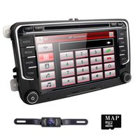 hizpo 7 Inch Double Din Car Stereo Navigation DVD Player Fit for Volkswagen Jetta Golf Passat Tiguan T5 VW Skoda Seat with Canbus Bluetooth Mirrorlink Map Card RDS Radio USB SD + Reverse Camera