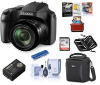 Panasonic Lumix DC-FZ80 Digital Point & Shoot Camera - Bundle with 16GB SDHC Card, Camera Bag, Cleaning Kit, Memory Wallet, Card Reader, Mac Software Package