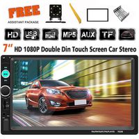 Double Din Car Stereo 7 Inch Touch Screen Headunit MP5 Player USB TF FM Radio Car Audio Receiver Bluetooth Support Backup Rear View Camera Mirror Link and Car Tuning Tools