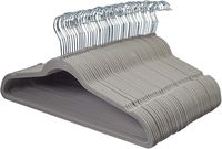 AmazonBasics Velvet Suit Clothes Hangers, 50-Pack, Gray