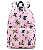 Abshoo Lightweight Water Resistant Floral Butterfly Backpacks For Teen Girls Women School Bookbags (Floral Butterfly Pink)
