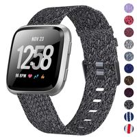 XIMU Bands Compatible with Fitbit Versa/Versa 2 / Versa Lite, Soft Woven Fabric Replacement Band Quick Release Canvas Strap Wristbands Accessories Women Men for Versa Smart Watch