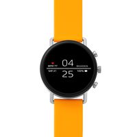 Skagen Connected Falster 2 Stainless Steel and Silicone Touchscreen Smartwatch, Color: Yellow (Model: SKT5115)