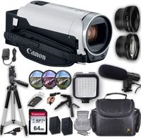 Canon VIXIA HF R800 Camcorder (White) + Professional Video Accessory Bundle