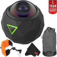 360fly 4K Waterproof Video Camera (FLYC4KC01BEN) Year Extended Warranty + Floating Strap International Version