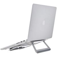 AmazonBasics Aluminum Portable Foldable Laptop Support Stand for Laptops up to 15 Inches, Silver