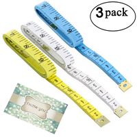 BSLINO 3pcs Tape Measure 60-Inch/150cm Soft Cloth Measuring Tape Weight Loss Medical Body Measurement Sewing Tailor Craft Vinyl Ruler, Has Centimetre Scale on Reverse Side + Gift Card