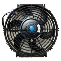 Upgr8 Universal High Performance 12V Slim Electric Cooling Radiator Fan with Fan Mounting Kit (10 Inch, Black)