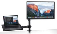 Mount-It! MI-4352MN Laptop Desk Stand and Monitor Mount, Full Motion Height Adjustable Holder, Fits up to 17 Inch Notebooks, VESA 75, 100 Compatible with 22, 23, 24, 27 inch Screens, Carries 44 Lb