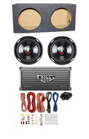 2 BOSS P106DVC 10" 4200W Car Subwoofers + Sealed Box+ 2-Ch Amp + 8 Gauge Amp Kit