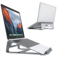 Laptop Stand, SLYPNOS Aluminum Cooling MacBook Stand, Portable Tilted Elevated Laptop Riser with Non-Slip Pads and Front Lip for MacBook Air, MacBook Pro, Laptop & Notebook (Silver-1)
