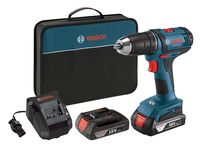 Bosch Power Tools Drill Kit DDB181-02 - 18V Compact Drill/Driver Kit with 2 Lithium Ion Batteries, 18V Charger, & Soft Carry Contractor Bag - Great For Electricians, Plumbers, HVAC Tradesman