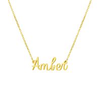 Awegift Personalized Name Necklace 18K Gold Plated New Mom Bridesmaid Gift Jewelry for Amber
