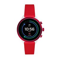 Fossil Women's Sport Heart Rate Metal and Silicone Touchscreen Smartwatch, Color: White, Red (Model: FTW6052)