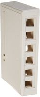 Hellermann Tyton SMBSIX-FW Surface Mount Box, 6 Port, 6.69" x 1.36" x 4.33", PVC, Office White