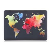 iDonzon MacBook Air 13 inch Case (A1932, 2018-2019 Release), 3D Effect Matte Black See Through Hard Case Cover Only Compatible New MacBook Air 13.3 with Retina Display Touch ID - Colorful World Map
