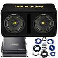 Kicker 44DCWC102 CompC Ported 10" Loaded Sub Box w/ 43CXA6001 Amp & Wire Kit