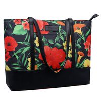 15.6 Laptop Bag for Women,Water-Resistant Nylon Multifunctional Work Tote Bag,Lightweight School Bag,Black