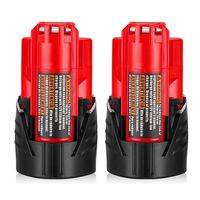 2Packs 3.0Ah M12 Replacement Batteries for Milwaukee M12 Battery XC 48-11-2411 48-11-2420 48-11-2401 48-11-2402 48-11-2401 Cordless Tools Batteries