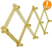 Ram-Pro Accordion Style Wood Expandable Rack Hat, Cap, Belt, Umbrella Coffee Mug Wall Wooden Pegs