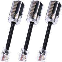 SATINIOR 3 Pack Black Telephone Cord Detangler, 360 Degree Extended Rotating Anti-Tangle Telephone Cord Landline Cable