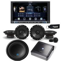 Alpine System - iLX-207 Receiver, S-S65C & S-S65 6.5" Speakers, MRV-M500 500 Watt Amp, and S-W10D4 10" Subwoofer