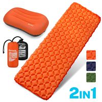 Gonex Air Sleeping Pad, Lightweight 13.7 OZ Camping Air Mattress Pad with Inflatable Travel Pillow, Waterproof, Inflatable & Compact Camping Mat for Backpacking, Hiking & Outdoor Activities, Orange