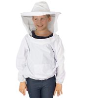 VIVO White Youth Sized Beekeeping Suit, Jacket, Pull Over, Smock with Veil (BEE-V105Y)