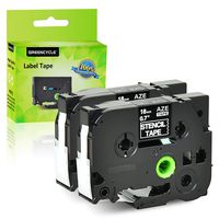 GREENCYCLE Compatible for Brother STE141 3/4 inch (18mm) x 3m Mobile Solutions Stencil Labeling Tape Cassette for P-Touch PTD400 PTD600 PT1700 PT2730 PT9800PCN Label Maker (Black on Clear,2 Pack)