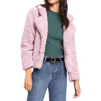 NEARTIME Women Winter Coat, Ladies Fashion Casual Fur Turn-Down Plush Outwear Long Sleeve Cardigan Jacket