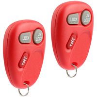Key Fob Keyless Entry Remote fits Cadillac Escalade / Chevy Avalanche S10 Silverado Suburban Tahoe / GMC Sierra Sonoma Yukon (Red), Set of 2
