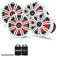 Kicker 8" White Marine LED Speakers - 2-Pairs of OEM Replacement Speakers