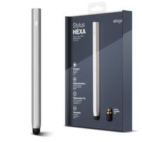 elago Stylus [Hexa][Silver] - [Premium Aluminum ][Classic Pencil Shape][ Replaceable Extra Tip Included] - for iPad, iPad Pro, iPad Mini and iPhone
