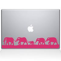 The Decal Guru Elephant March MacBook Decal Vinyl Sticker - 13" MacBook Air - Pink (0152-MAC-13A-BG)