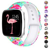 GeekSpark Bands Compatible with Fitbit Versa/Versa 2/Versa Lite SE,Soft Silicone Fadeless Pattern Printed Wristband Versa Smart Fitness Watch, Women Men