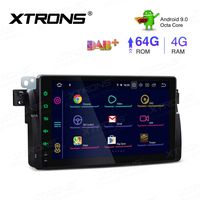 XTRONS 9 Inch Android 9.0 Car Stereo Radio Player Octa Core 4G RAM 64G ROM GPS Navigation Multi-Touch Screen Head Unit Supports Screen Mirroring WiFi OBD2 DVR TPMS for BMW E46 3er M3 Rover75 MG ZT