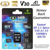 TF Card 64GB Micro SD Card 4 Pack Plus Adapter. Amplim High Speed 64 GB Class 10 MicroSDXC Micro SDXC Mini SD Memory Card for Nintendo, Android Phone Samsung LG Moto, GoPro Hero, Drone DJI, Cameras