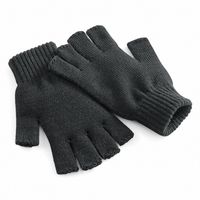 Beechfield Unisex Plain Basic Fingerless Winter Gloves (S/M) (Charcoal)