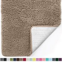 Gorilla Grip Original Luxury Chenille Bathroom Rug Mat, 70x24, Extra Soft and Absorbent Shaggy Rugs, Machine Wash and Dry, Perfect Plush Carpet Mats for Tub, Shower, and Bath Room, Beige