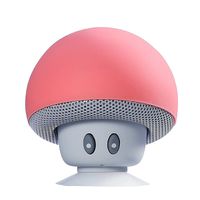 Sudroid Mushroom Mini Wireless Portable Bluetooth 4.1 Speakers with Mic for Smartphones (Red)