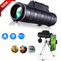 Monocular Telescope 40X60 high Powered,with Phone Smart Stand and Telescopic Tripod,Sports Waterproof HD Bird Watching Monocular,FMC BAK4 Prism and Environmentally Friendly Rubber Material