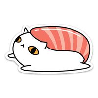 Weather Proof Sushi Cat Laptop Sticker 3"