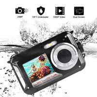 Waterproof Camera Full HD 1080P for Snorkeling 24.0 MP Underwater Camera 2.7 Inch TFT-LCD Dual Screen Waterproof Digital Camera